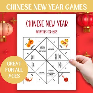 Chinese New Year Cootie Catchers | Lunar New Year Activity for Kids - Year of the Snake | Chinese Zodiac | Family Game Night