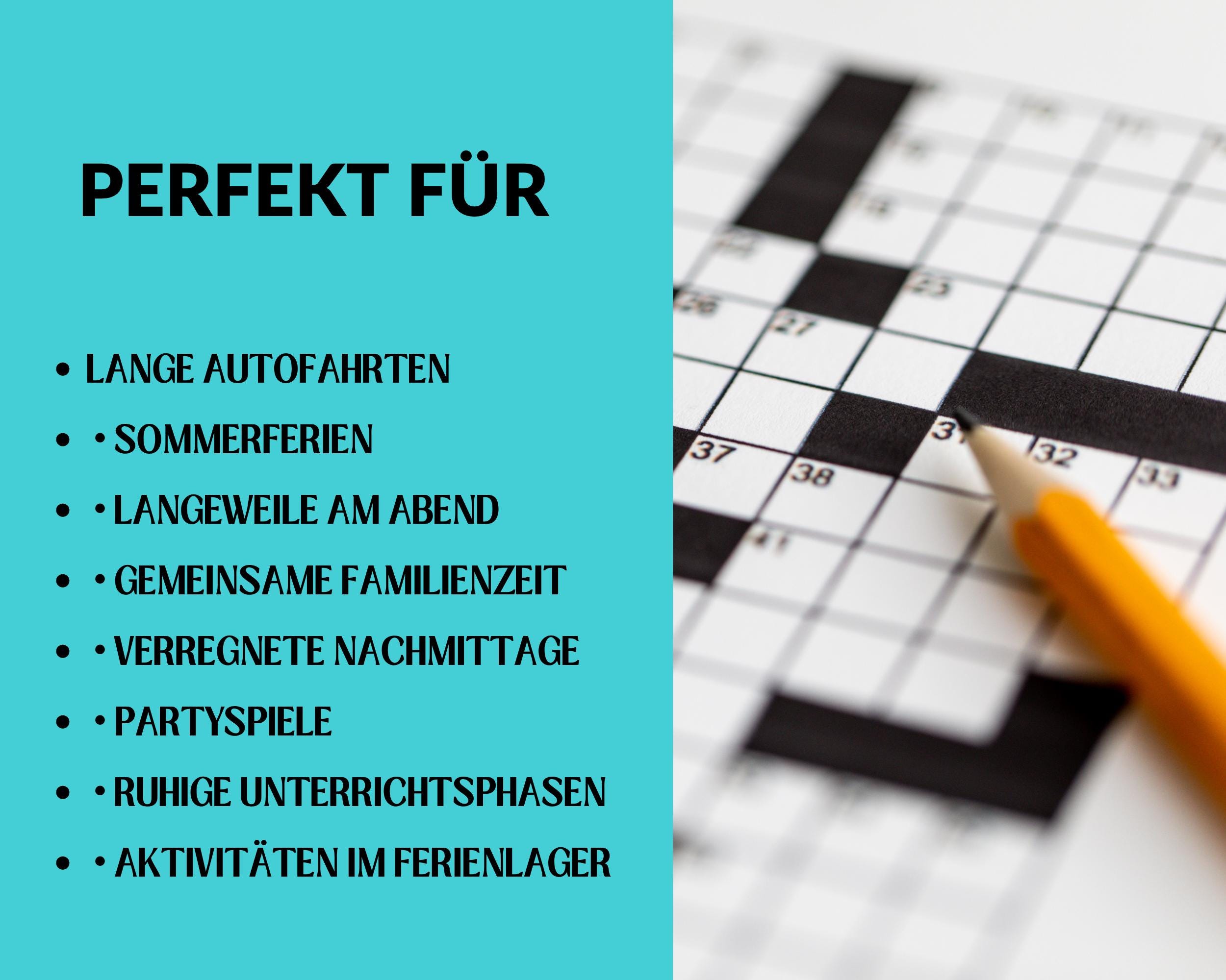 Kreuzworträtsel für Kinder zum Ausdrucken | Sommer-Rätsel | Arbeitsblätter  für Schule & Familienabend