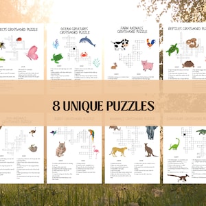 Children’s Crossword Puzzles for Kids. Activity Pages