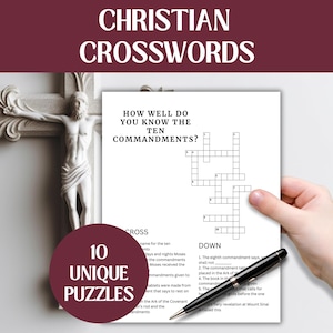 Christian Crossword Puzzles | Bible Study, Sunday School (PDF Pattern)