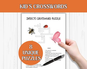 Animal Crossword Puzzle | Kids Printable Activity (Digital Download)