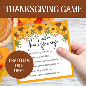 Juego de agradecimiento para el Día de Acción de Gracias para reuniones familiares o celebraciones con amigos