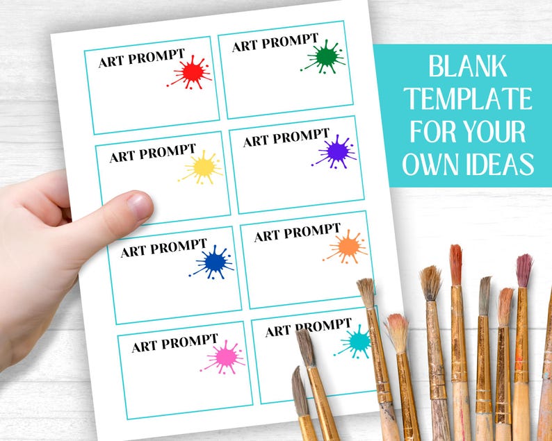 Art Prompt Cards, Printable Mixed Media Activity, Homeschool Activity ...
