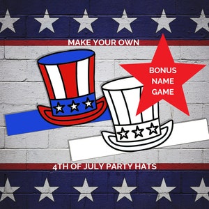Coloring Activity for the Fourth of July, Independence Day Paper Crown, BONUS Name Game