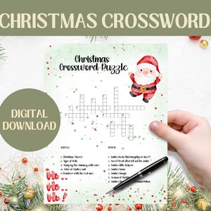Christmas Crossword Puzzle for Children | Kids Christmas Activity | Family Game Night Fun