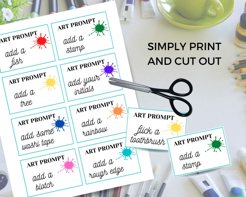 Art Prompt Cards, Printable Mixed Media Activity, Homeschool Activity ...