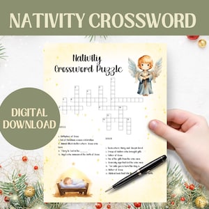 Christian Crossword Puzzle | Nativity Crossword Activity for Kids | Children's Faith-Based Crossword Puzzle