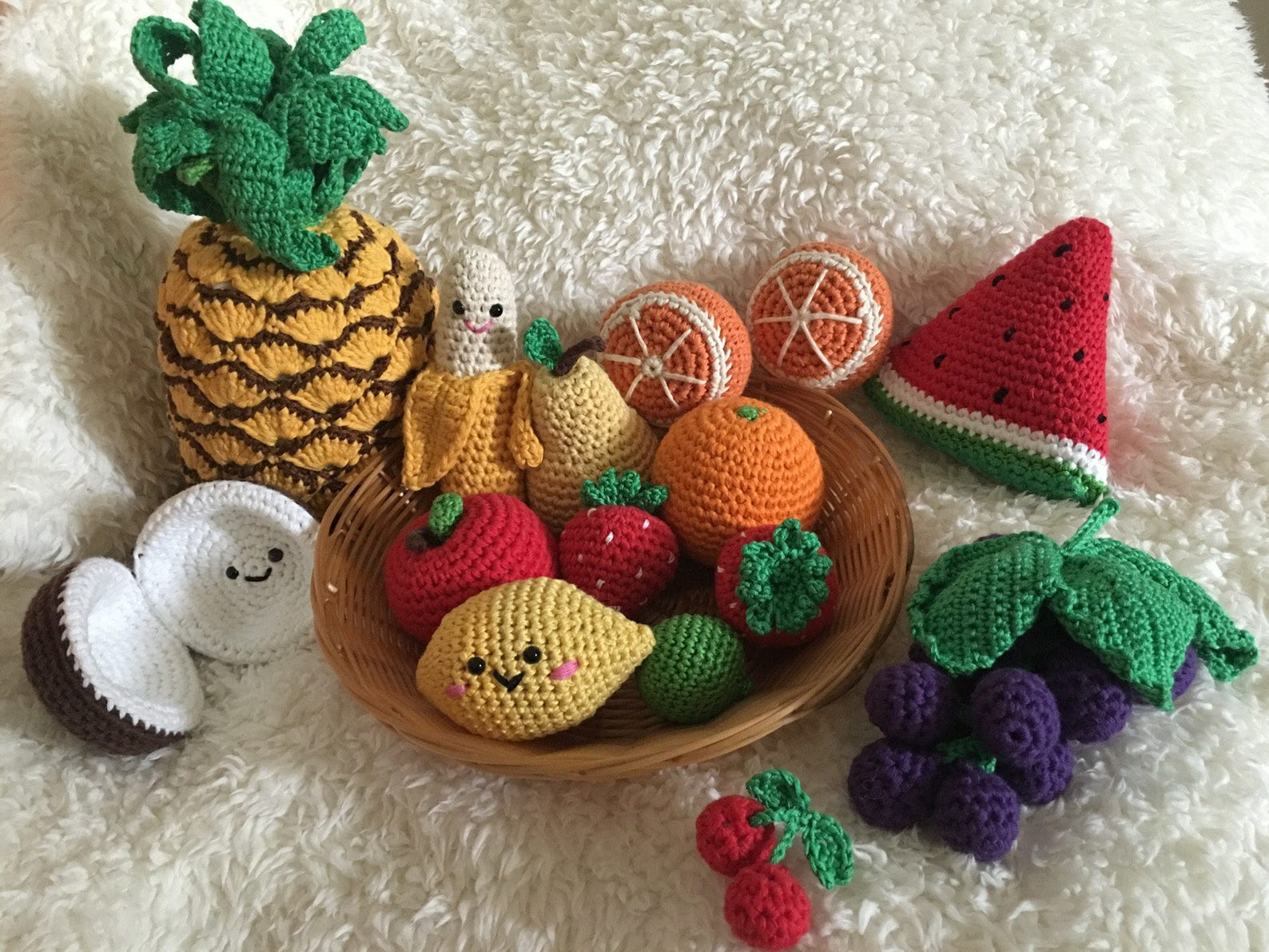 Crochet Play Food Set 10 Pcs Crochet Vegetables and Fruits Etsy