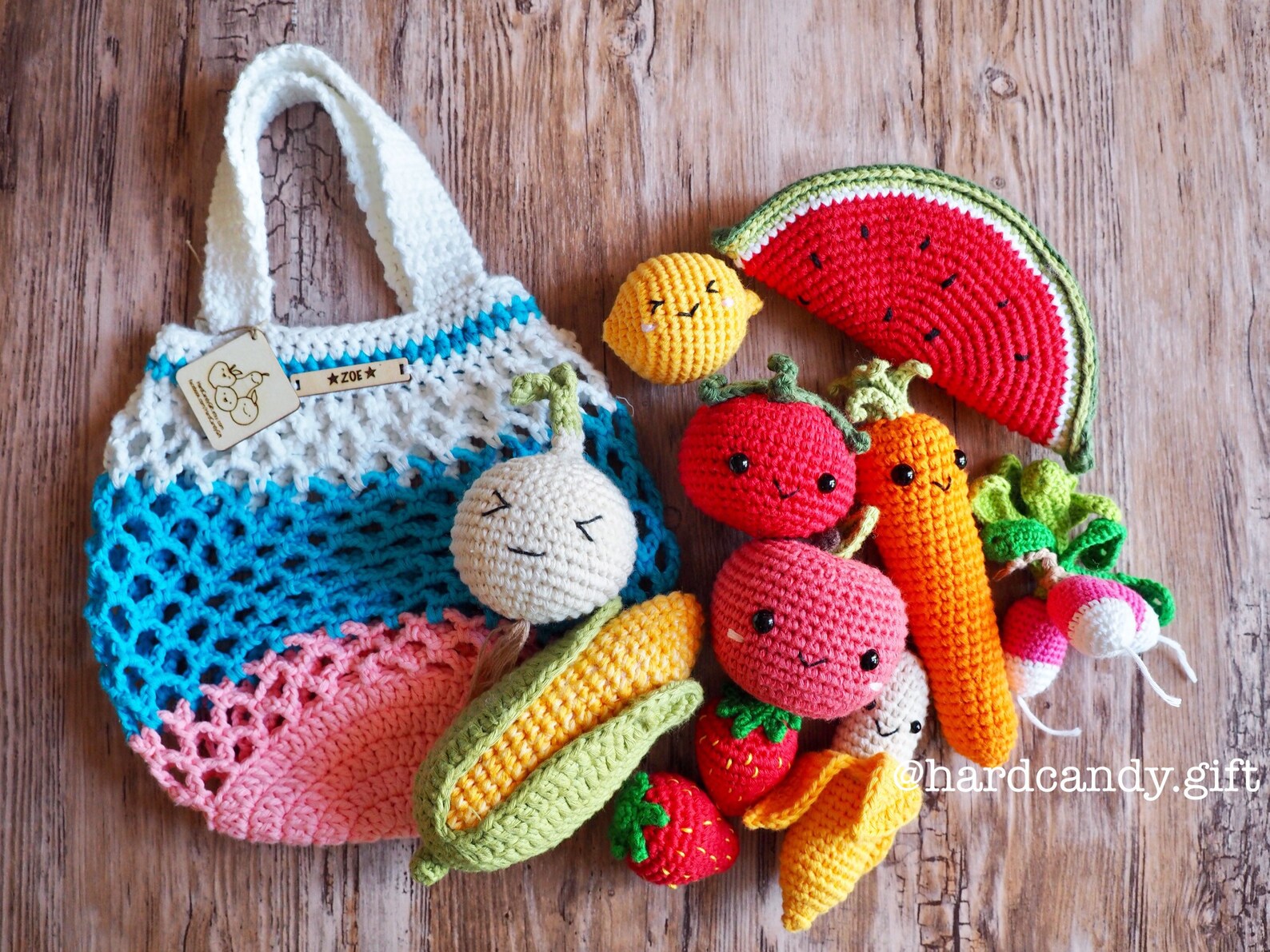 Crochet Play Food Set 10 Pcs Crochet Vegetables and Fruits Etsy
