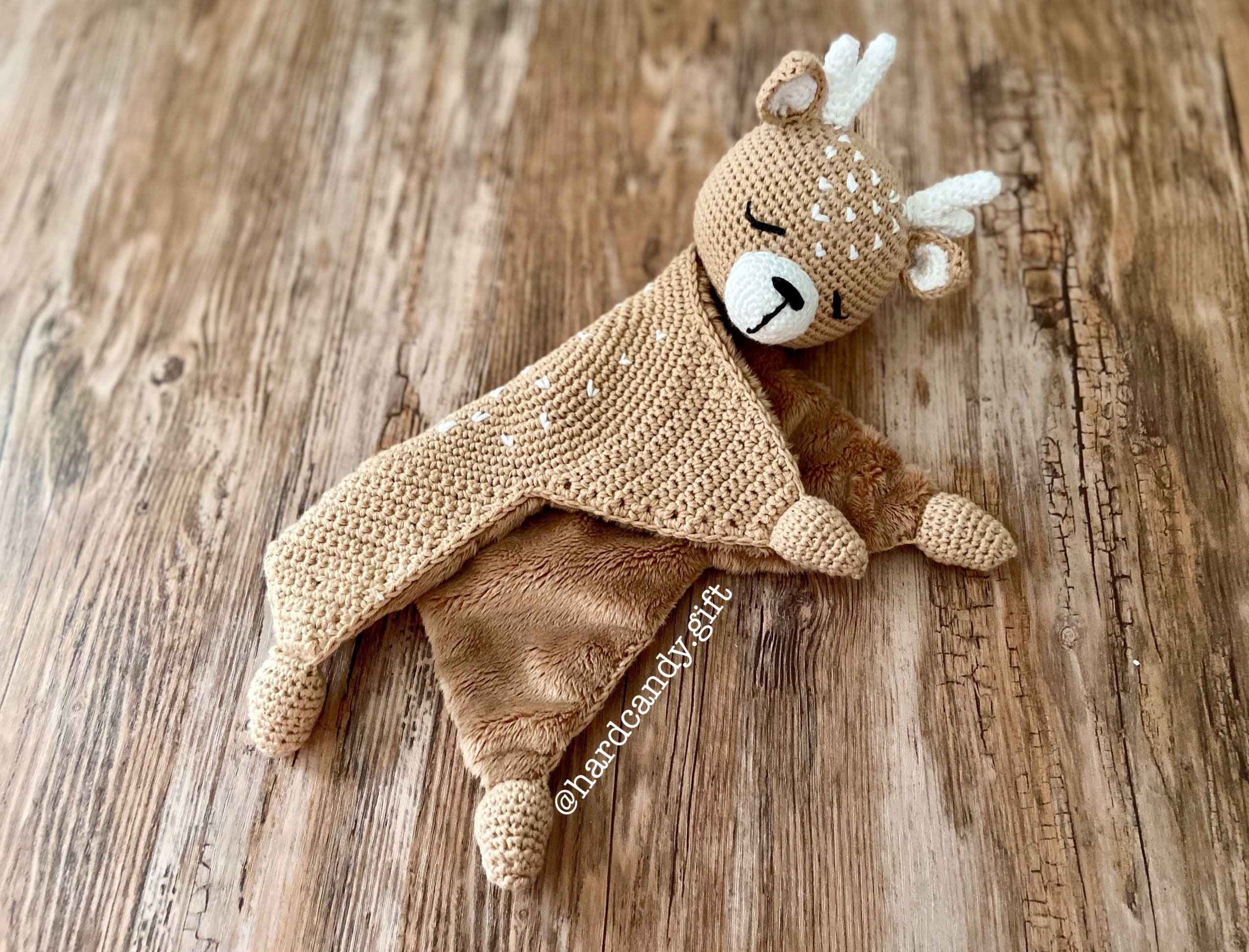 Personalised Crochet Deer Lovey Deer Security Blanket Etsy