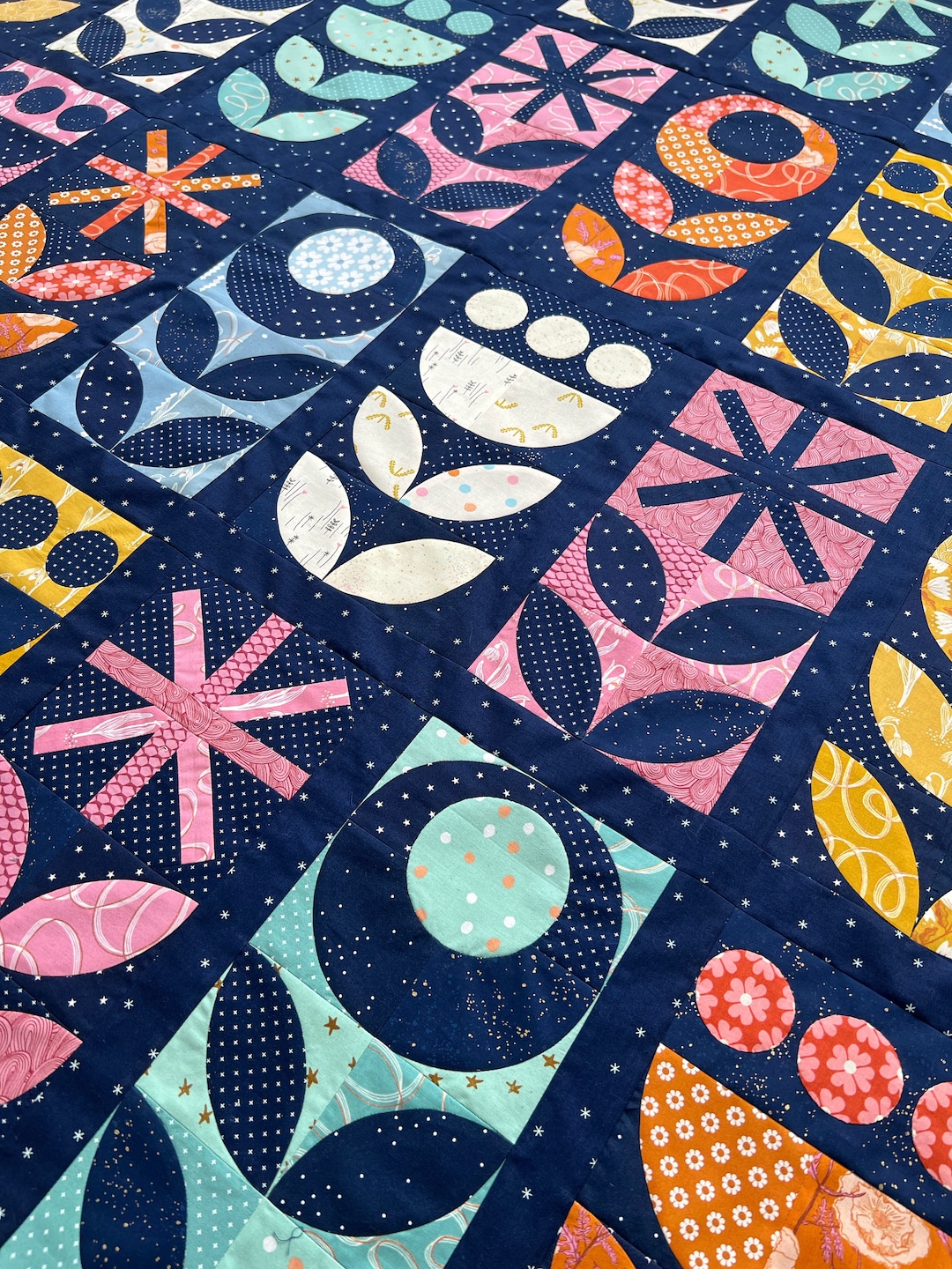 Tall Poppy Quilt Pattern PDF Download Modern Flower Quilt in