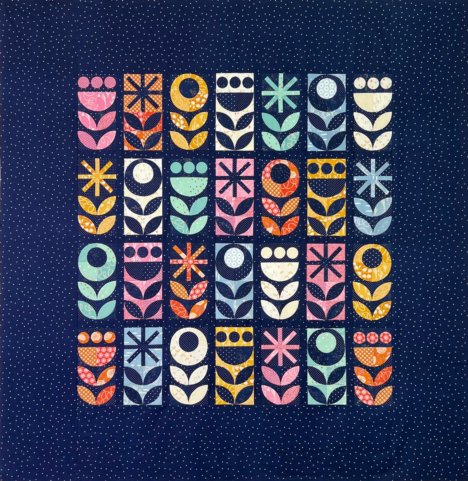 Tall Poppy Quilt Pattern PDF Download Modern Flower Quilt in Etsy