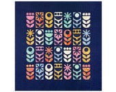 Tall poppy quilt pattern PDF download – modern botanical quilt