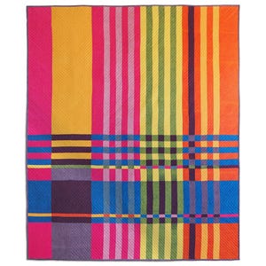 Handloomed quilt PDF pattern – modern plaid quilt in cushion, throw and queen sizes