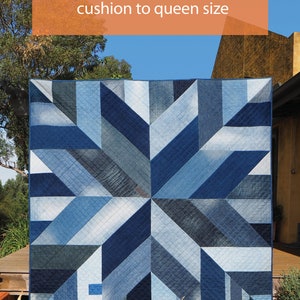 Descarga de PDF de patrón de colcha Blue Giant: patrón para jeans reciclados, funciona como un patrón pdf de prendas con varias páginas para pegar juntas. imagen 9