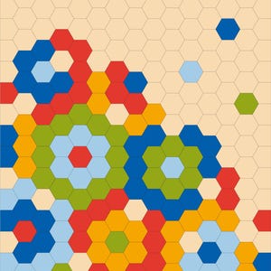 Patrón de colcha hexagonal Sugarbag en PDF en tamaños para cojín, manta y queen. imagen 12