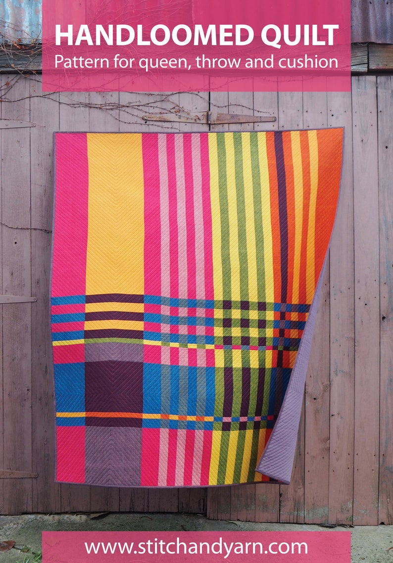 Handloomed Quilt PDF Pattern Modern Weave Quilt in Cushion Etsy