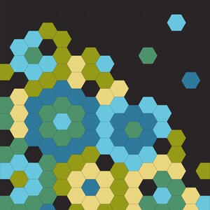 Patrón de colcha hexagonal Sugarbag en PDF en tamaños para cojín, manta y queen. imagen 15
