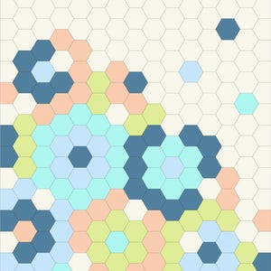 Patrón de colcha hexagonal Sugarbag en PDF en tamaños para cojín, manta y queen. imagen 14