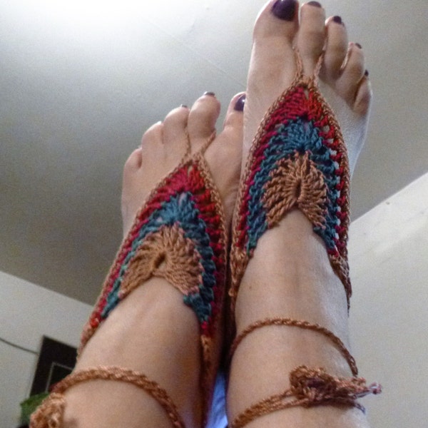 Arrowhead Barefoot Sandals Crochet PATTERN ONLY
