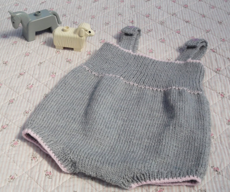 Easy Knit Pattern for Little Grey Romper. Baby Size 0 to 3 - Etsy