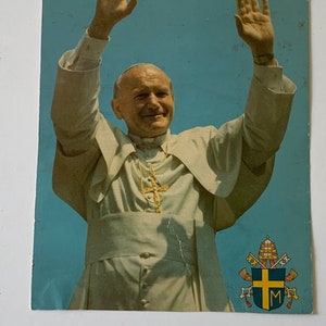 Foto vintage del Papa Juan Pablo II foto color religiosa católica espiritualidad Vaticano PAPA