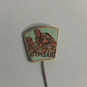 Serbian vintage lapel pin jewelry Otpisani 1974 series TV