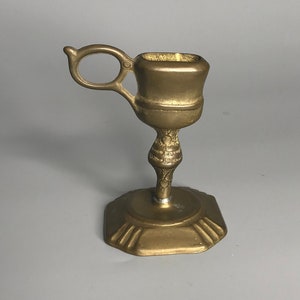 French vintage heavy metal brass candlestick holder or church religious decoration