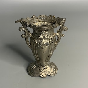 French Antique Religious vase or  candlestick holder decoration metal alloy