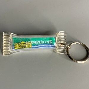 French vintage keychain holder advertising Compiegne office du tourisme