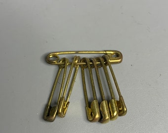 vintage set tiny pins safety pins 7 on each set from France