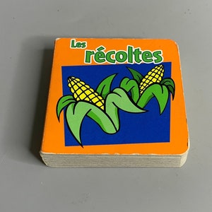 French vintage childrens learning book Crops les recoltes