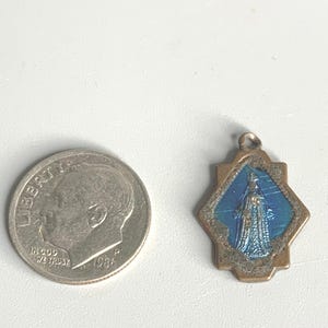 French vintage pendant  medal jewelry religious