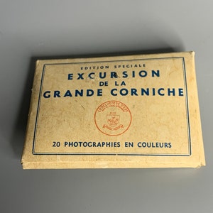 French vintage 20 photos in color souvenir La Grande Corniche of assortment of places