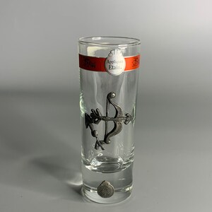 French vintage whisky glass Julien de Rey Appliques Etain pewter barware shot glass