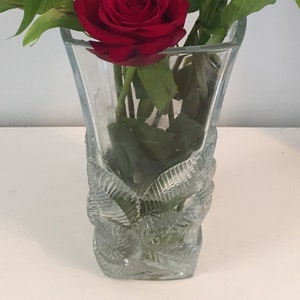 French vintage vase Glass Art Deco Large vase hallmark  France Vase semi crystal Vase Home decor office decor gift vintage crystal vase