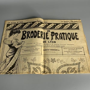 French 1919 antique embroidery newspaper n 343 La Broderie Pratique de Lyon