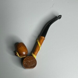 French vintage wooden miniature pipe tobacco collectible tobacco