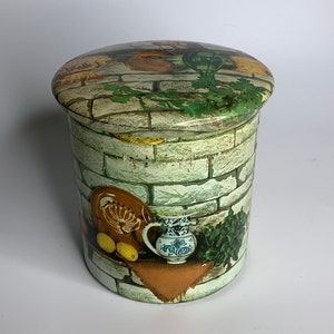 french vintage tin can metal container collectible metal box kitchen country design home decor kitchen decor collectible tin