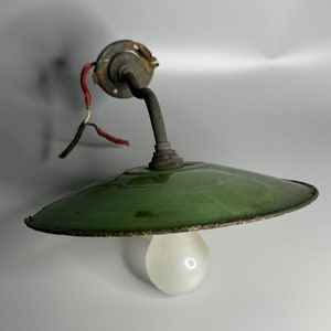 Industrial vintage  ceiling light lamp shade outdoor chipped French