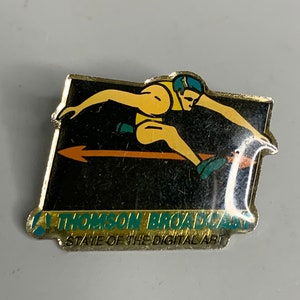 Pin French vintage lapel pin brooch Thomson Broadcast