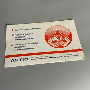 French vintage ink blotter Astic laines et pailles metaliques advertising