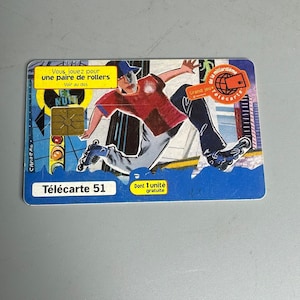 Telecom vintage francês - Telecarte - cartão telefônico colecionável apenas une paire de patins