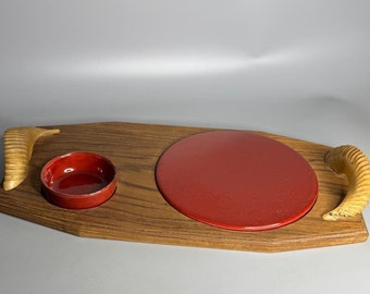 PLATEAU À FROMAGE en bois et fer forgé - Fait main - Diam 26cm - Année 1965 EUR 125,00 - FR PLATEAU À FROMAGE en bois et fer forgé - Fait main - Diam 26cm - Année 1965 EUR 125,00 - FR