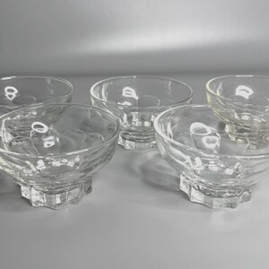 French vintage set of 5 dessert cups glass Royal Muscat drink fruit dishes