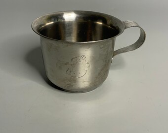 Taza de bebé vintage francesa diseño de oso de taza de aluminio