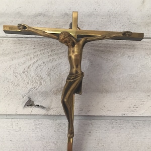 French Vintage crucifix bronze  JESUS Christianity Cross Church Religious spirituality Antique crucifix home decor