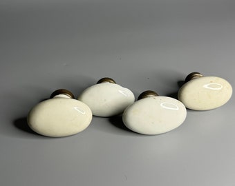 French vintage assortment of 4 porcelain doorknobs can be used as coat hangers