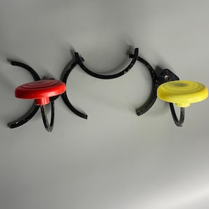 French vintage wrought iron coat hanger with 2 hooks