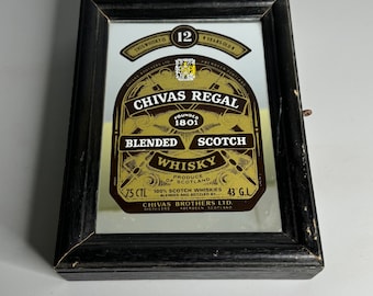 Vintage Chivas Regal houten kist: whisky spiegelbardecor